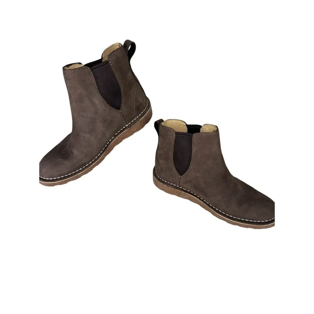 L.L.Bean Stonington Chelsea Boots Nubuck Leather Women's Shoes Size 7M Brown